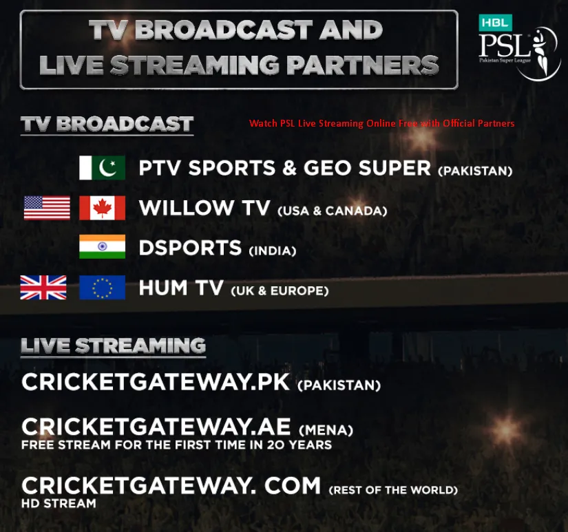 Watch PSL Live Streaming Online Free with Official Partners Watch PSL Live Streaming Online Free with Official Partners