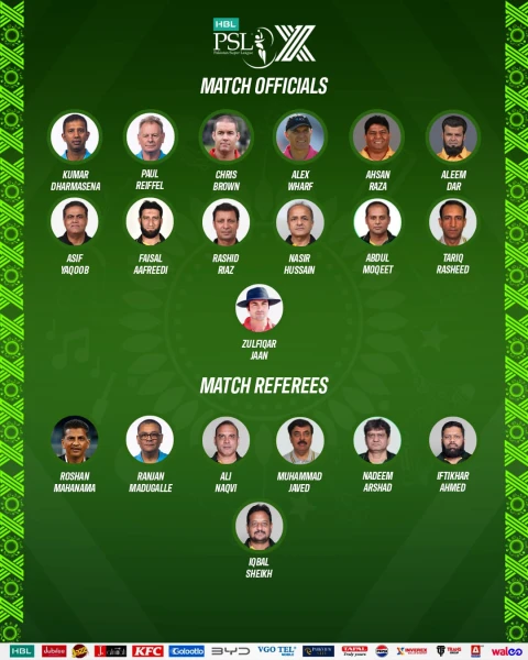 Match Officials Announced for HBL PSL X by PCB